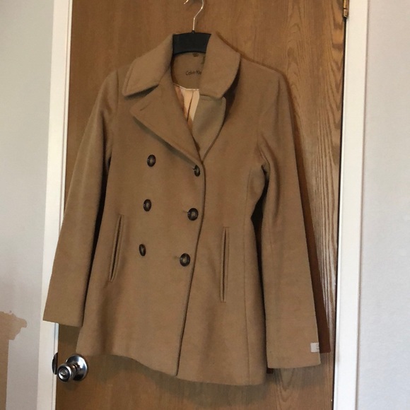 Calvin Klein Pea Coat Precious Fiber Blend - Picture 1 of 9